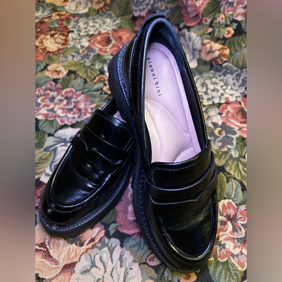 Ladies GIANNI BINI Black Leather Loafers - Picture 6 of 7